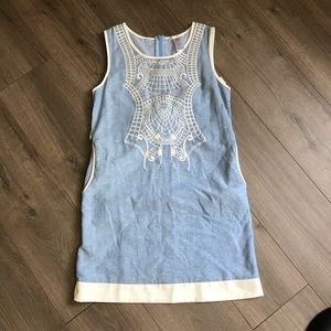 Esley Chambray Embroidered Pocket Sundress size S